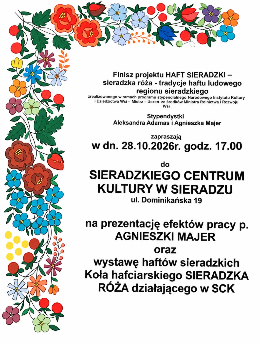 Haft sieradzki – prezentacja projektu i wystawa