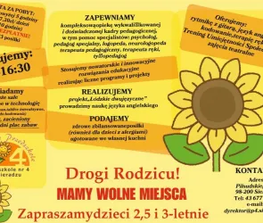Przedszkole nr 4. Wolne miejsca dla Waszych Maluchów