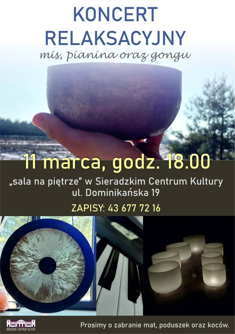 KONCERT RELAKSACYJNY MIS, PIANINA I GONGU