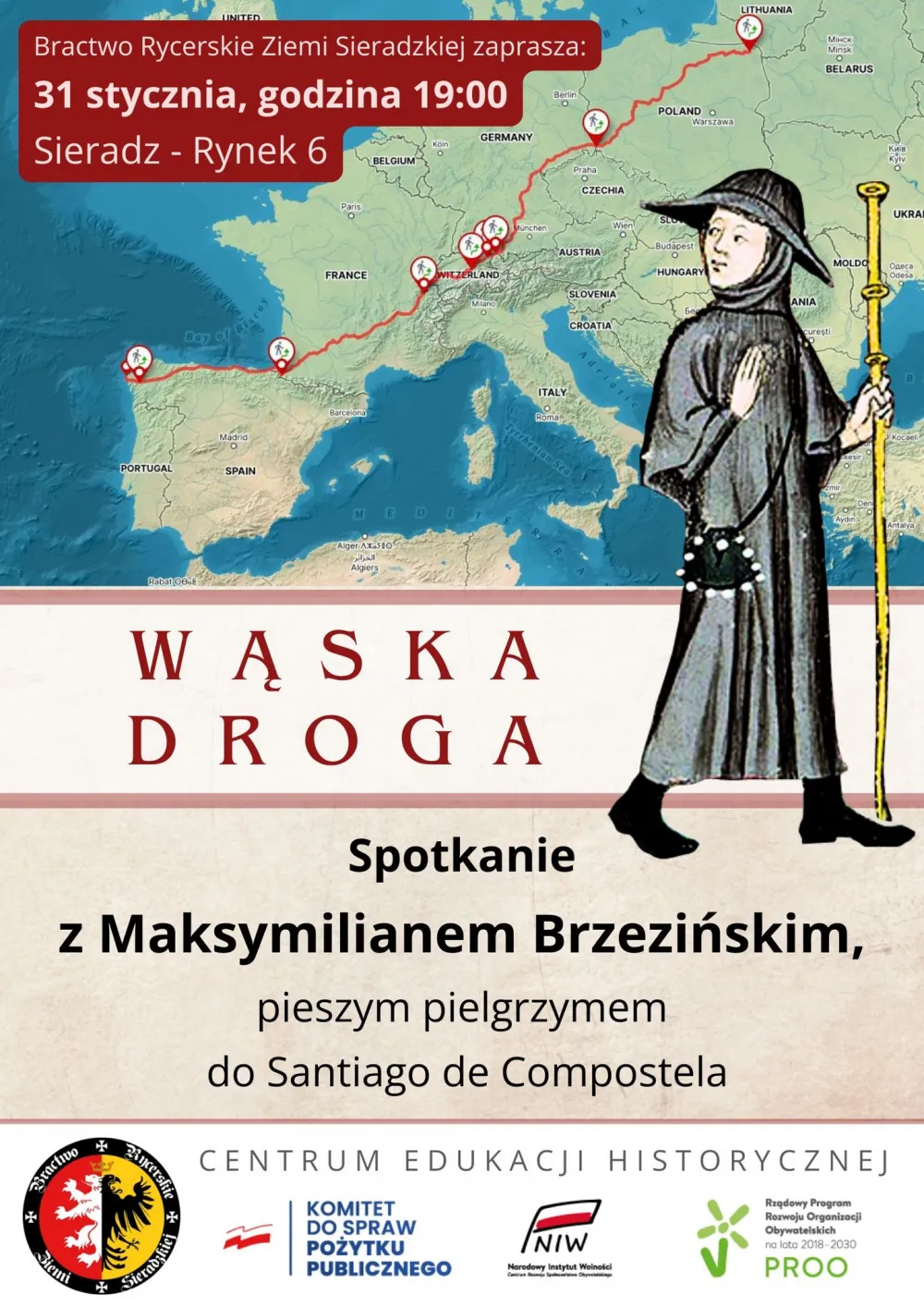 Wąska Droga - spotkanie z Maksymilianem Brzezińskim, pieszym pielgrzymem do Santiago de Compostela