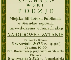 Narodowe czytanie w Miejskiej Bibliotece Publicznej 