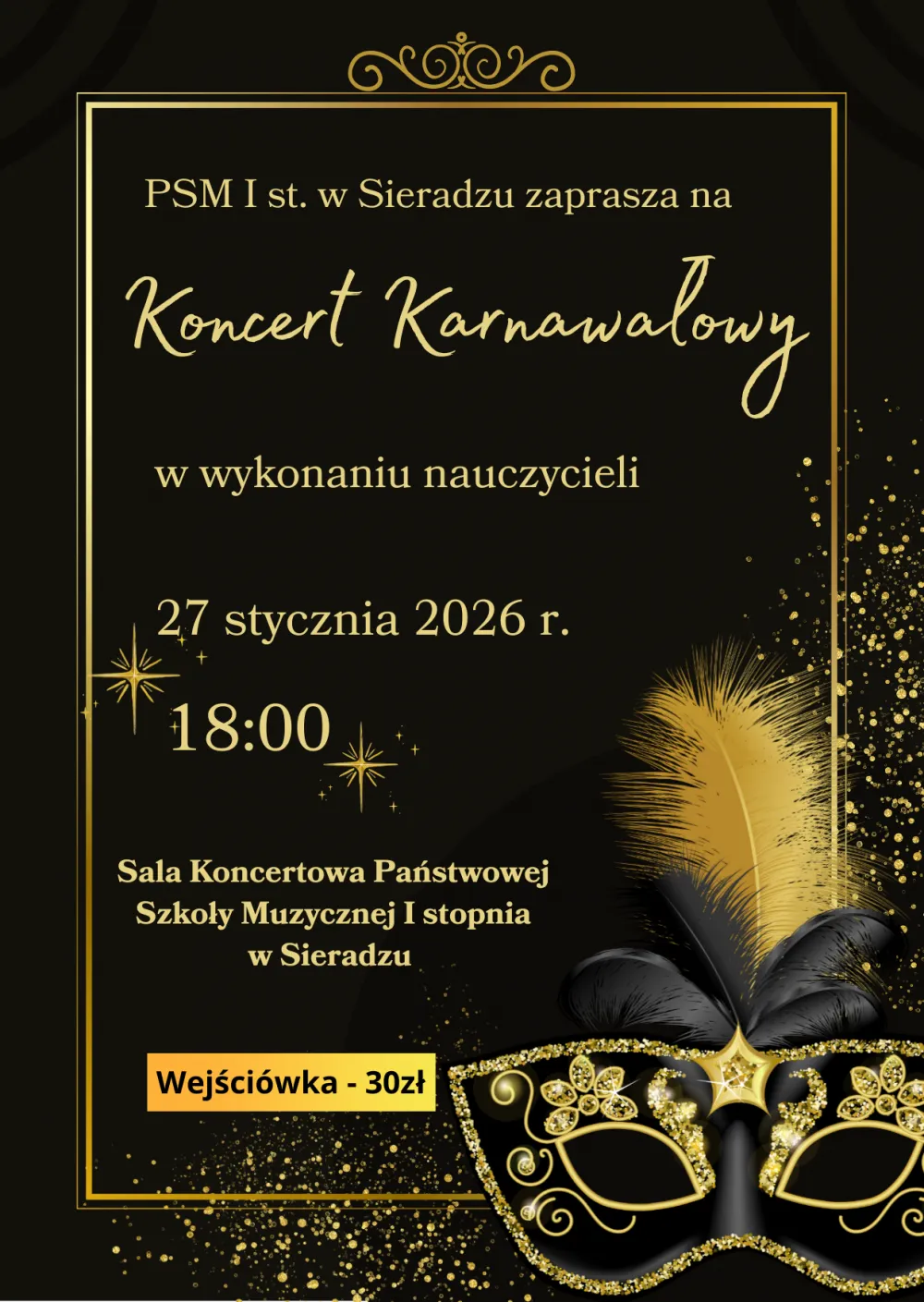  Koncert Karnawałowy Nauczycieli Państwowej Szkoły Muzycznej I stopnia w Sieradzu