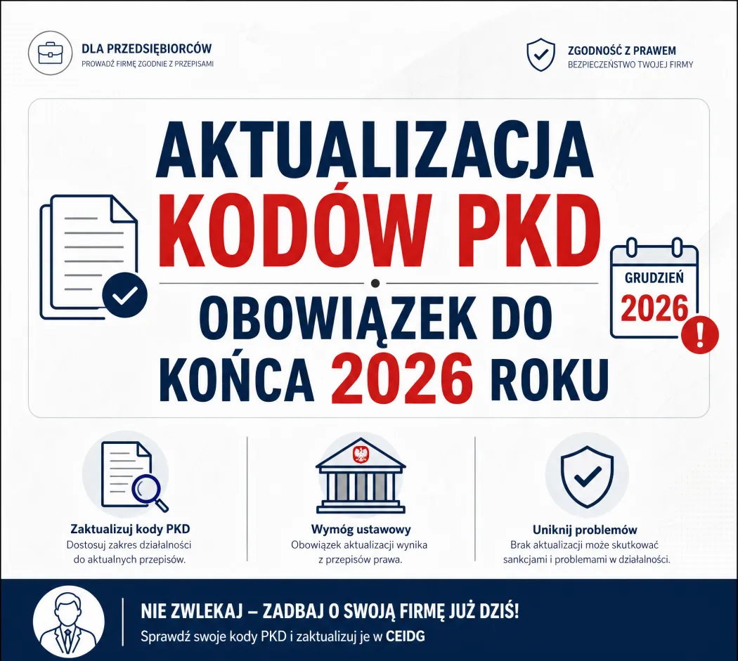 Dla przedsiębiorców - zmiana PKD